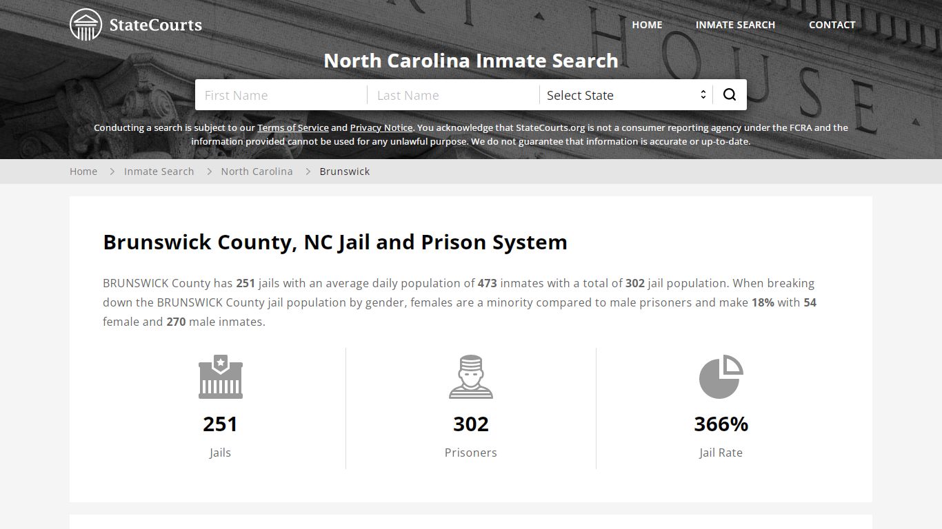 Brunswick County, NC Inmate Search - StateCourts